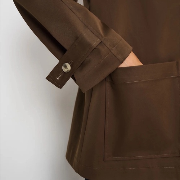 Reformation Olive-Tan Trench Coat with Button Front - Picture 9 of 10